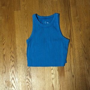 Aerie cropper blue tank top
